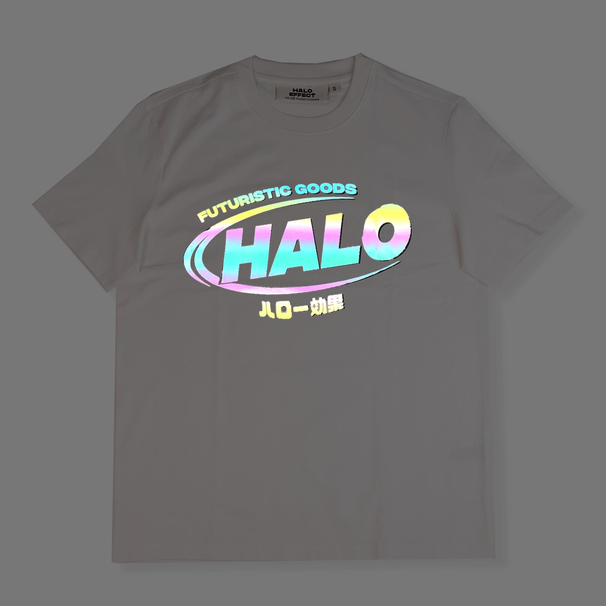HALO RAINBOW REFLECTIVE LOGO T-SHIRT (WHITE)
